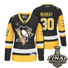 Women's Pittsburgh Penguins #30 Matt Murray Black Three Patchs Premier Jersey