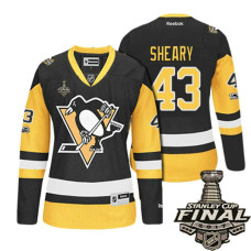 Women's Pittsburgh Penguins #43 Conor Sheary Black Three Patchs Premier Jersey