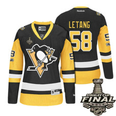 Women's Pittsburgh Penguins #58 Kris Letang Black Three Patchs Premier Jersey