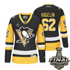 Women's Pittsburgh Penguins #62 Carl Hagelin Black Three Patchs Premier Jersey