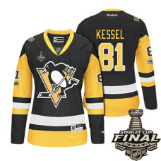 Women's Pittsburgh Penguins #81 Phil Kessel Black Three Patchs Premier Jersey