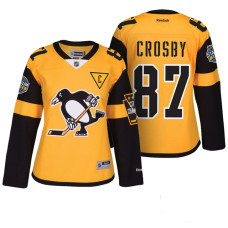 Women's Pittsburgh Penguins #87 Sidney Crosby Gold 2017 Stadium Series Jersey