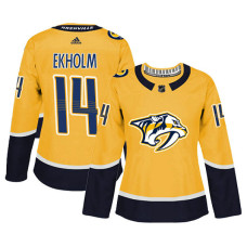 Women's Nashville Predators #14 Mattias Ekholm Gold Adizero Player Home Jersey