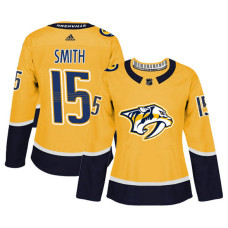 Women's Nashville Predators #15 Craig Smith Gold Adizero Player Home Jersey