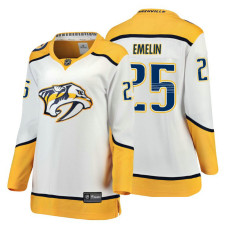 Women's Nashville Predators #25 Alexei Emelin Fanatics Branded Breakaway White Away jersey