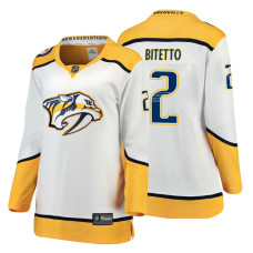 Women's Nashville Predators #2 Anthony Bitetto Fanatics Branded Breakaway White Away jersey