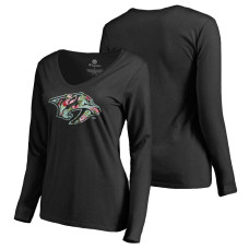 Women's Nashville Predators Fanatics Branded Long Sleeve V-Neck T-shirt Black