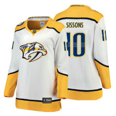 Women's Nashville Predators #10 Colton Sissons Fanatics Branded Breakaway White Away jersey