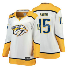 Women's Nashville Predators #15 Craig Smith Fanatics Branded Breakaway White Away jersey