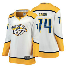 Women's Nashville Predators #74 Juuse Saros Fanatics Branded Breakaway White Away jersey