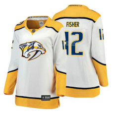 Women's Nashville Predators #12 Mike Fisher Fanatics Branded Breakaway White Away jersey