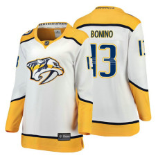 Women's Nashville Predators #13 Nick Bonino Fanatics Branded Breakaway White Away jersey