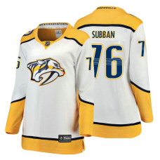 Women's Nashville Predators #76 P.K. Subban Fanatics Branded Breakaway White Away jersey