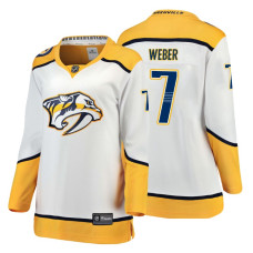 Women's Nashville Predators #7 Yannick Weber Fanatics Branded Breakaway White Away jersey