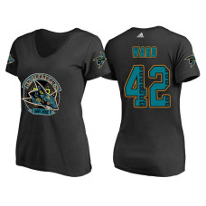 Women's San Jose Sharks Black Joel Ward #42 Los Tiburones' Night T-shirt