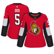 Women's Ottawa Senators #5 Cody Ceci Red Adizero Player Home Jersey