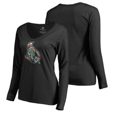 Women's Ottawa Senators Fanatics Branded Long Sleeve V-Neck T-shirt Black