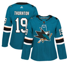 Women's San Jose Sharks #19 Joe Thornton Teal Adizero Player Home Jersey