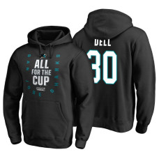 San Jose Sharks #30 Aaron Dell 2018 Stanley Cup Playoffs Black Hoodie