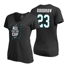 Women's San Jose Sharks #23 Barclay Goodrow 2018 Stanley Cup Playoffs Black T-Shirt