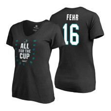 Women's San Jose Sharks #16 Eric Fehr 2018 Stanley Cup Playoffs Black T-Shirt