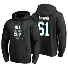 San Jose Sharks #61 Justin Braun 2018 Stanley Cup Playoffs Black Hoodie