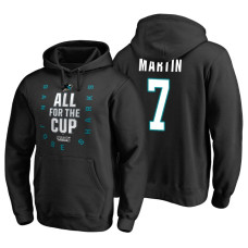 San Jose Sharks #7 Paul Martin 2018 Stanley Cup Playoffs Black Hoodie