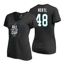 Women's San Jose Sharks #48 Tomas Hertl 2018 Stanley Cup Playoffs Black T-Shirt