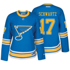 Women's St. Louis Blues #17 Jaden Schwartz Blue Premier Jersey