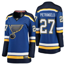 Women's #27 Alex Pietrangelo Blue Breakaway Player Jersey St. Louis Blues