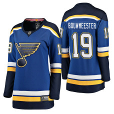 Women's #19 Jay Bouwmeester Blue Breakaway Player Jersey St. Louis Blues