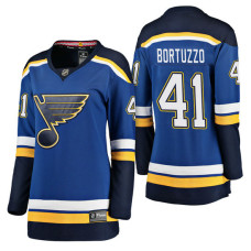 Women's #41 Robert Bortuzzo Blue Breakaway Player Jersey St. Louis Blues