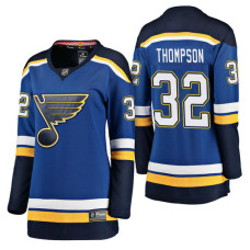 Women's #32 Tage Thompson Blue Breakaway Player Jersey St. Louis Blues