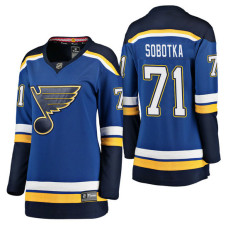 Women's #71 Vladimir Sobotka Blue Breakaway Player Jersey St. Louis Blues