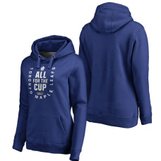 Women's Royal 2018 Stanley Cup Bound Behind The Net Pullover Hoodie Toronto Maple Leafs