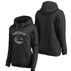 Women's Vancouver Canucks Black Fanatics Branded Lovely Pullover Hoodie