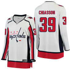 Women's Washington Capitals #39 Alex Chiasson White Breakaway Away Jersey