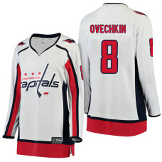 Women's Washington Capitals #8 Alex Ovechkin White Breakaway Away Jersey