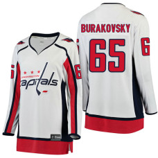 Women's Washington Capitals #65 Andre Burakovsky White Breakaway Away Jersey