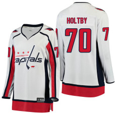 Women's Washington Capitals #70 Braden Holtby White Breakaway Away Jersey