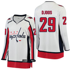 Women's Washington Capitals #29 Christian Djoos White Breakaway Away Jersey