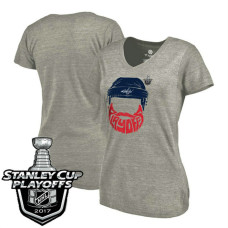 Women's Washington Capitals Gray 2017 Stanley Cup PLayoff T-shirt