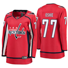 Women's Washington Capitals #77 T.J. Oshie Red Breakaway Away Jersey