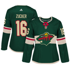 Women's Minnesota Wild #16 Jason Zucker Green Adizero Player Home Jersey