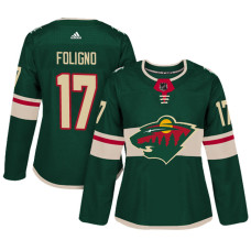 Women's Minnesota Wild #17 Marcus Foligno Green Adizero Player Home Jersey