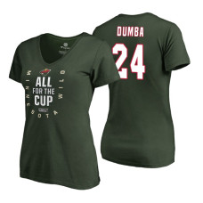 Women's Minnesota Wild #24 Matt Dumba 2018 Stanley Cup Playoffs Green T-Shirt