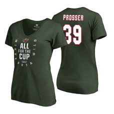 Women's Minnesota Wild #39 Nate Prosser 2018 Stanley Cup Playoffs Green T-Shirt