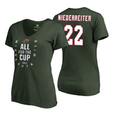 Women's Minnesota Wild #22 Nino Niederreiter 2018 Stanley Cup Playoffs Green T-Shirt