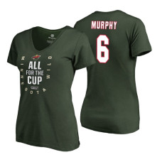 Women's Minnesota Wild #6 Ryan Murphy 2018 Stanley Cup Playoffs Green T-Shirt