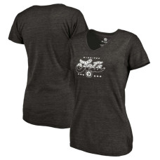 Women's Winnipeg Jets Black Slim-Fit V-Neck Mother's Day Gift Spangled Script T-shirt